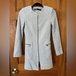 Zara Light Gray Women's Trench Coat Business Professional Size XS